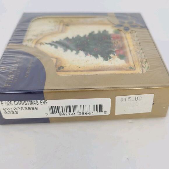 Pimpernel Christmas Eve Collection Cork-Backed Coasters, 4" sq. - Set of 6 - Picture 3 of 4